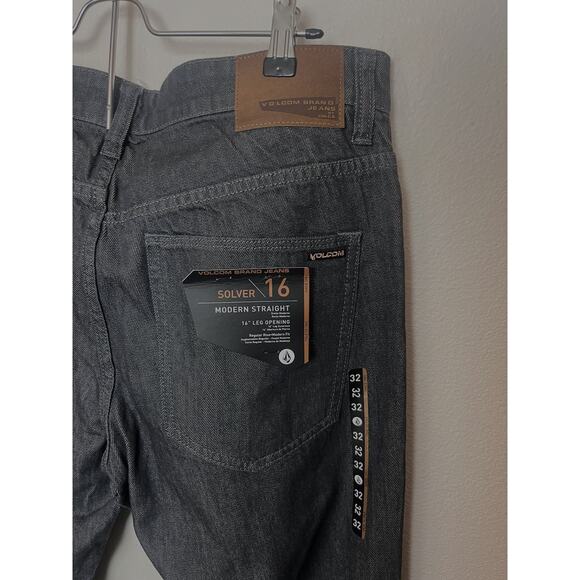 NWT Volcom Solver Denim Jeans Modern Straight Men’s Size 32x32 Gray - Picture 4 of 10